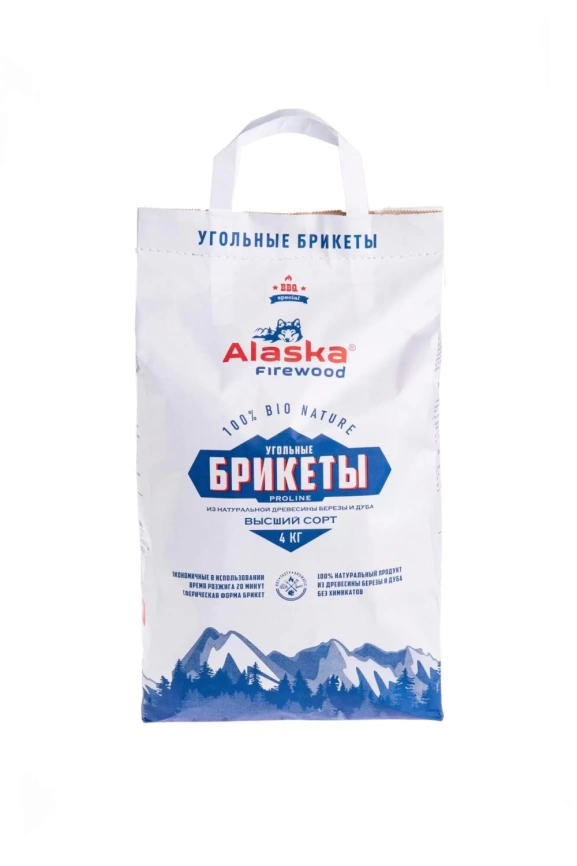 Угольные брикеты Alaska Firewood 4 кг Pro фото 1
